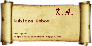 Kubicza Ambos névjegykártya